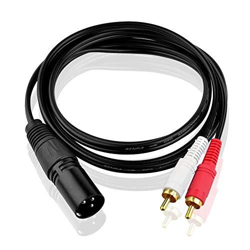 rca xlr ケーブル XLRキャノン オス - rca yスプリッタケーブル 1xlrオス - ...