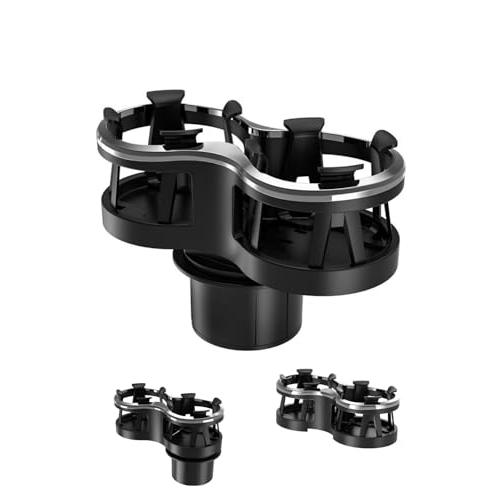 YFFSFDC 車用ドリンクホルダー 2in1 多機能 丸型 2つカップスタンド 車載カップホルダー...