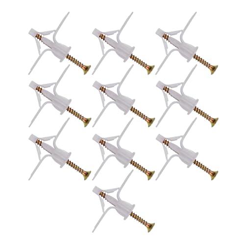 中空壁アンカー ホワイト 乾式壁拡張ボルト 10 個セット 乾式壁アンカー 航空機拡張アンカー プラ...