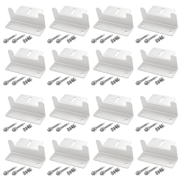 WMYCONGCONG 16個セットソーラーパネル 取り付け金具 ソーラーパネル固定用マウント Z ...