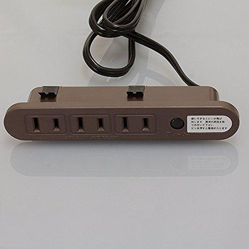 ノア 家具用コンセント（什器用） 3ヶ口コンセント 茶 VFFコード1.8m ワンタッチ式 1500...