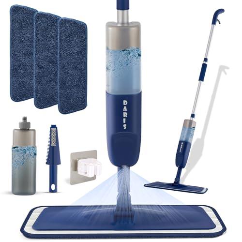 3枚付きDARISHMスプレーモップ 水拭き モップ 拭き掃除 フローリングワイパー 床掃除 回転モ...