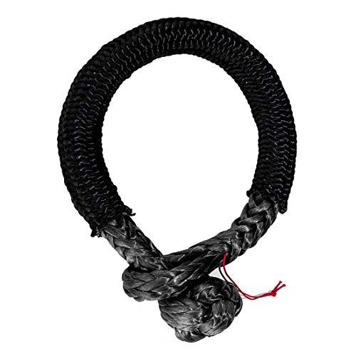 Ymiss ダイニーマ素材でグレー色のソフトシャックル、黒色カバー付き、オフロード車・ATV・UTV...