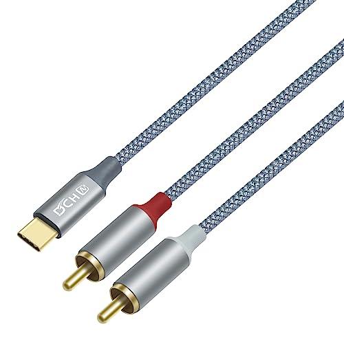 DCHAV USB C to 2RCA 変換 オーディオケーブル 1.2m Y型 分岐 赤/白 DA...