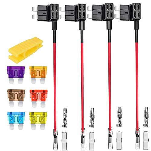 Kiligen 12V-24V 車平型ヒューズホルダー 配線追加 電源取り出し 平型 ヒューズる6個...