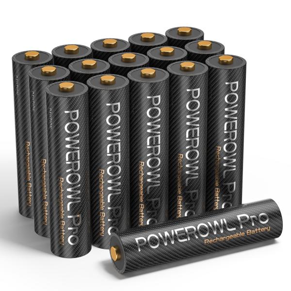 POWEROWL 単四電池 充電式プロニッケル水素電池16個 大容量1100mAh、自然放電抑制、環...