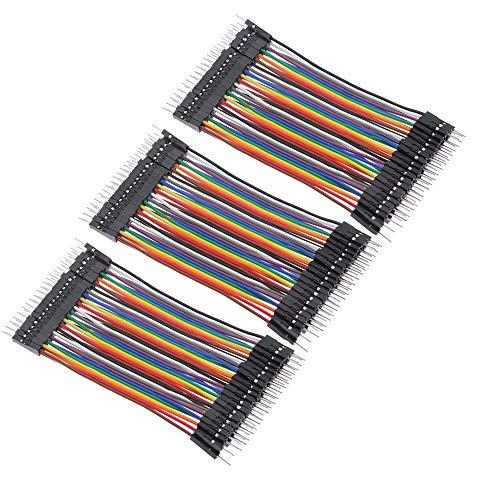 VKLSVAN 3個 40本 10CM 多色40ピン デュポン ワイヤー ジャンパー ブレッドボード...