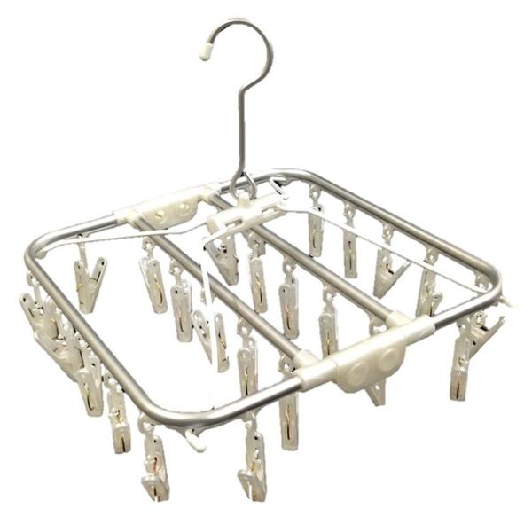 洗濯 物干し ハンガー アルモア MT 角 ホワイト 約32×34×29cm 24ピンチ 軽くて丈夫...