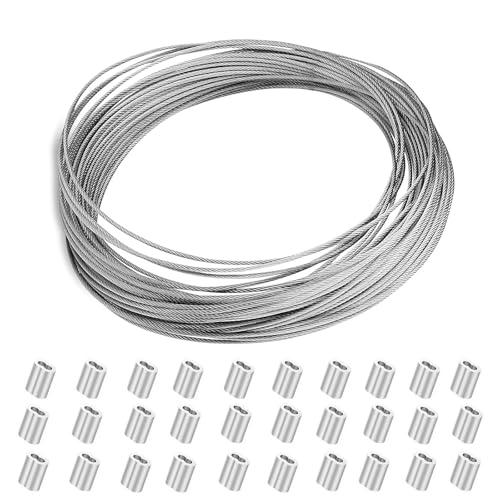 ibubu ステンレスワイヤー ロープ 1mm セット わいやー wire rope 物干しロープ ...