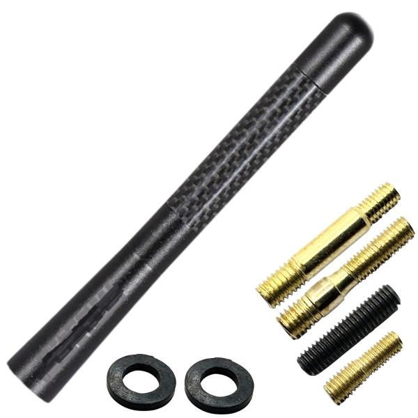 HTharros ショートアンテナ 車用 汎用 AM FM ヘリカル アンテナ 高感度 カーボンファ...