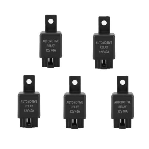 YFFSFDC 4極リレー 5個入り車用 DC 12V 40A 4-極リレーカーリレー 4ピンリレー...