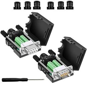 DB9 コネクタ  UGOMI DB9 溶接なしコネクタ RS232 アダプタ 16mm 9針 DB9 コネクタ 長ボルト付きテー