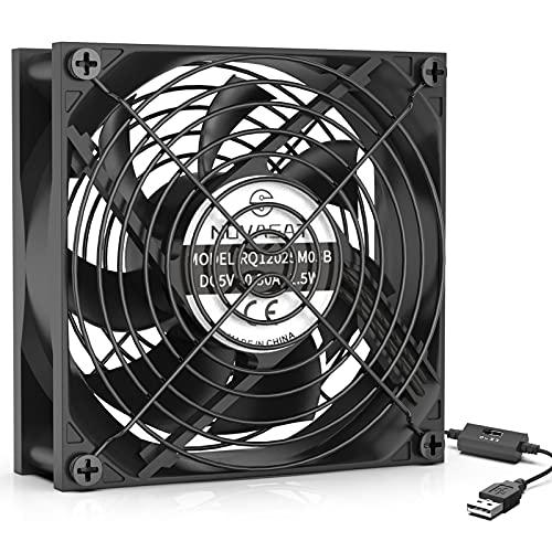 冷却ファン 12cm 静音 風量調整可 USB ファン 5V 長時間稼働 小型PC/アンプ/ルーター...
