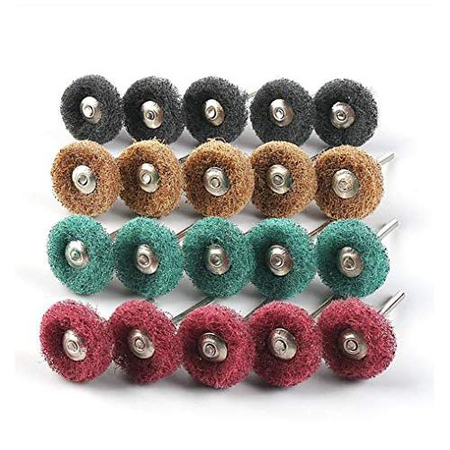 Wolfride 40個入り 繊維バフ リューター ルーターバフ 3mm軸 研磨用バフ 研磨ホイール...
