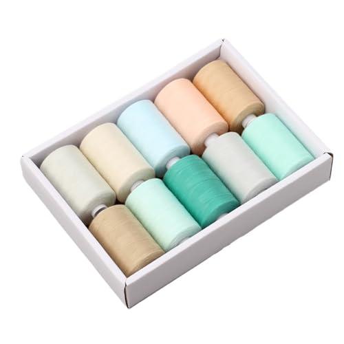 COZENTA ミシン糸 60番 淡色 10個セット 普通地用 ミント ブルー ベージュ 1個約90...