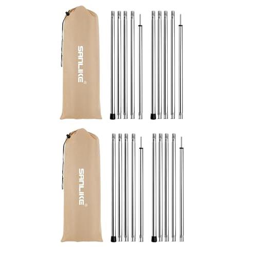 サンライクSANLIKE タープポール テントポール 全長約190cm ステンレス素材 キャノピーポ...