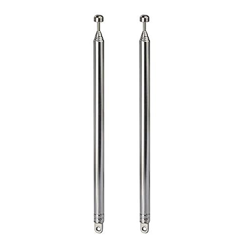 BINGFU 7セグメント伸縮式74cm AM FMアンテナ ポータブルラジオアンテナ交換用（2パッ...