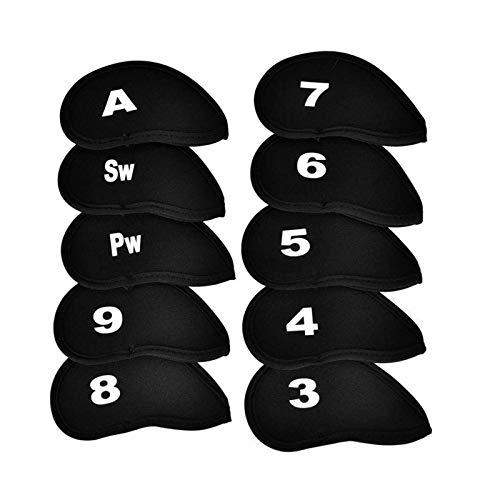 YFFSFDC ゴルフアイアンカバー ヘッドカバー 10枚入り（3?9、A、Pw、Sw）番号 保護カ...