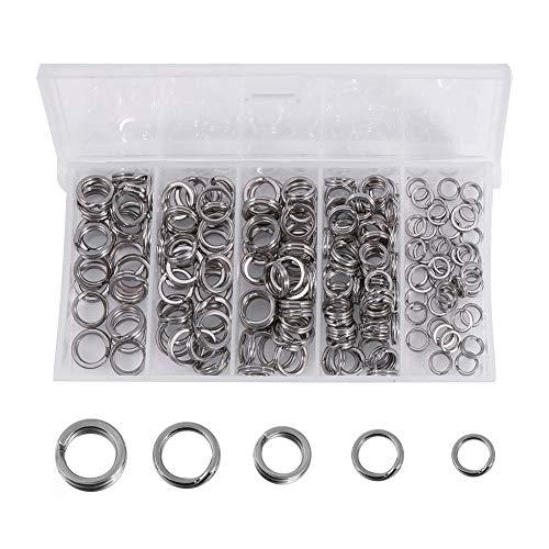 YFFSFDC スプリットリング 200個セット 直径5mm/6mm/7mm/8mm/9mm ソリッ...