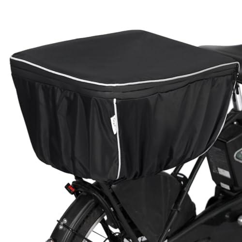 自転車 カゴカバー 後ろ 防水 二段式 容量アップ 撥水加工 止水ファスナー 反射帯付き 自転車 バ...