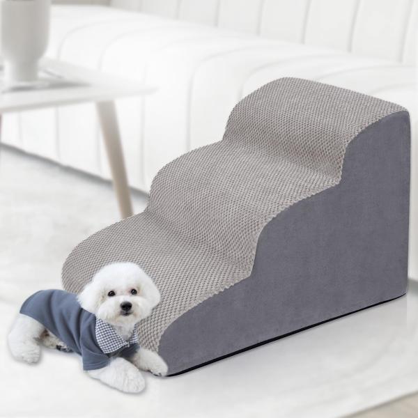 犬ステップ ドッグステップ ペット用階段 3段 スロープ 滑り止め 耐荷重30KG 洗濯便利 小型犬...