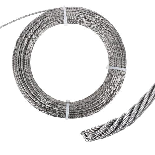 Aicosineg ワイヤーロープ 台風対策 ステンレスワイヤー 直径2mm 長さ10M 使用荷重2...