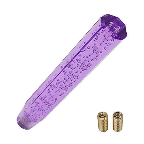 クリスタルシフトノブ バブル シフトノブ レバー 八角 300mm 30cm パープル アクリル M...