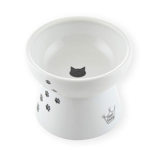 猫壱necoichiハッピーダイニング 猫用 脚付フードボウル L 猫柄 吐き戻し軽減 電子レンジ&amp;...