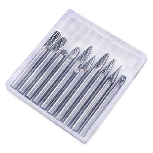 Wolfride 10本入り リュータービット 超硬バー 6mm軸 刃幅6mm ドリルビット ロータ...