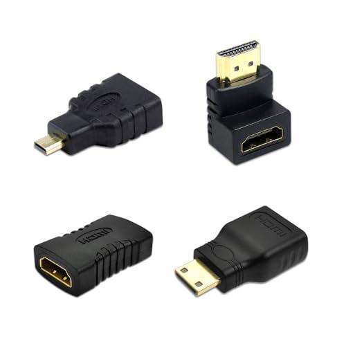 【互換品】 HDMI mini変換 HDMI コネクタ HDMI変換アダプタ4種類セット90° L型...