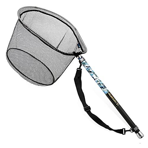 サンライクSANLIKE タモ網 玉網 ９段階 伸縮 カーボン製 小継玉の柄 超軽量 釣りタモ タも...
