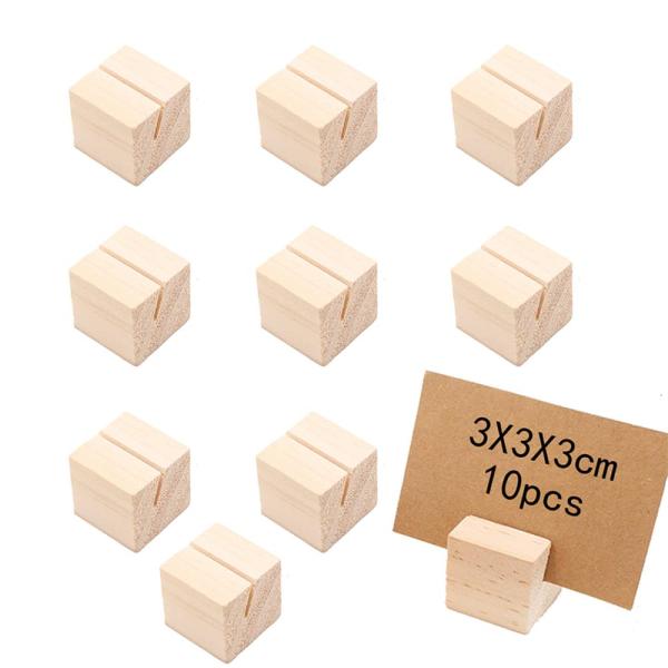 YIXINLYMY 木製 カードスタンド メモスタンド カード立て 10個入 天然木 メモクリップ ...