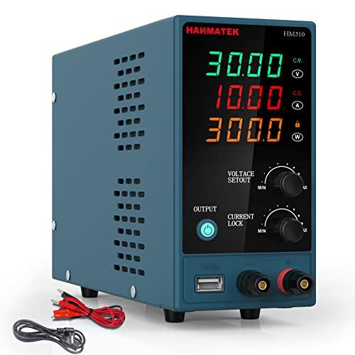 HANMATEK 可変直流安定化電源 DC電源（0-30 V 0-10 A） 電圧＆電流安定電源 低...