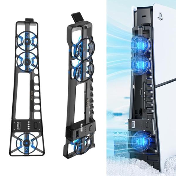 PS5 Pro/PS5 Slim 冷却ファン PS5 pro 多機能型冷却ファン 扇風機 3段階風速...