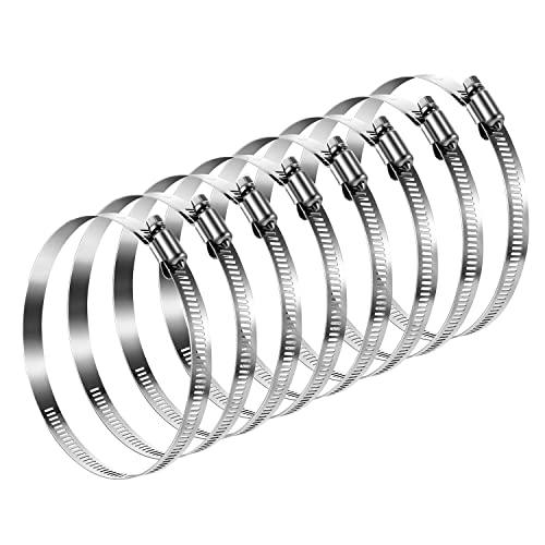 ホースバンド 強力オール ホースクランプ テンレスホースバンド 8個セット59-82mm 304ステ...