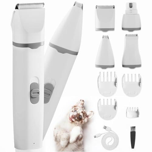 Paerduo多機能 4in1ペット用バリカン 2段階スピード調整 猫 バリカン 低騒音 足裏 爪 ...