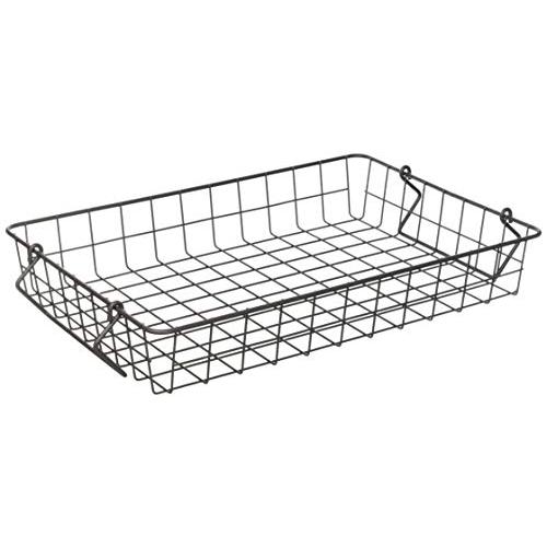 パール金属 バスケット ブラウン Sサイズ スタッキングワイヤーバスケット N-8323