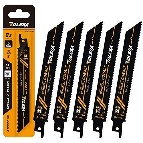TOLESA レシプロソー替刃 14山 150mm バイメタル コバルト 金属用 セーバーソー替刃 ...