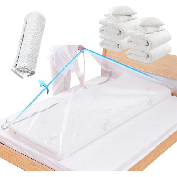 Esoes 布団圧縮袋 220x100cm 特大サイズ圧縮袋 衣類圧縮袋 ふとん圧縮袋 圧縮バッグ掃...