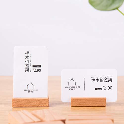 3SLIFE プライススタンド カードホルダー カードクリップ木製 ５個 ブナの木