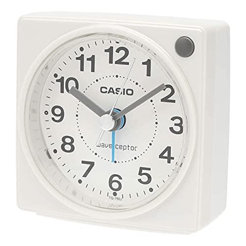 CASIO カシオ 置時計 電波時計 アナログ 角型　ホワイト・TQ-750J-7JF