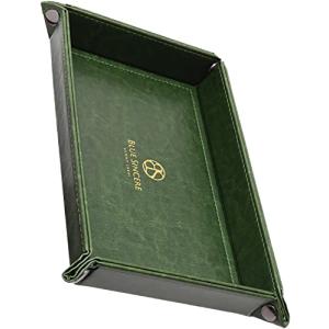 BLUE SINCERE 小物トレイ 革 卓上トレー 長方形 小物入れ 折り畳み式 アクセサリー リモコン スマホもピッタリサ