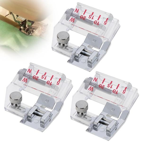 バイアステープ押さえ3個入りバインダーおさえ 押さえ 調節可能なタップバイアスバインダー押え足 押さ...