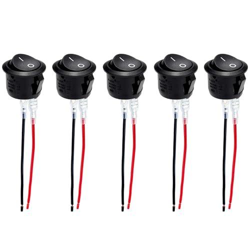 LIANHATA ロッカースイッチ ブラック 125V/10A 250V/6A はんだ付け済みワイヤ...