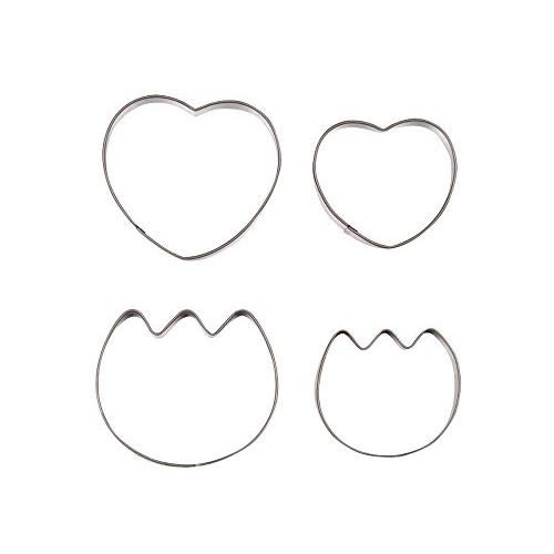 パール金属 ラフィネ ステンレス製 クッキー 抜き型 4個 セット ハートM・S・チューリップM・S...