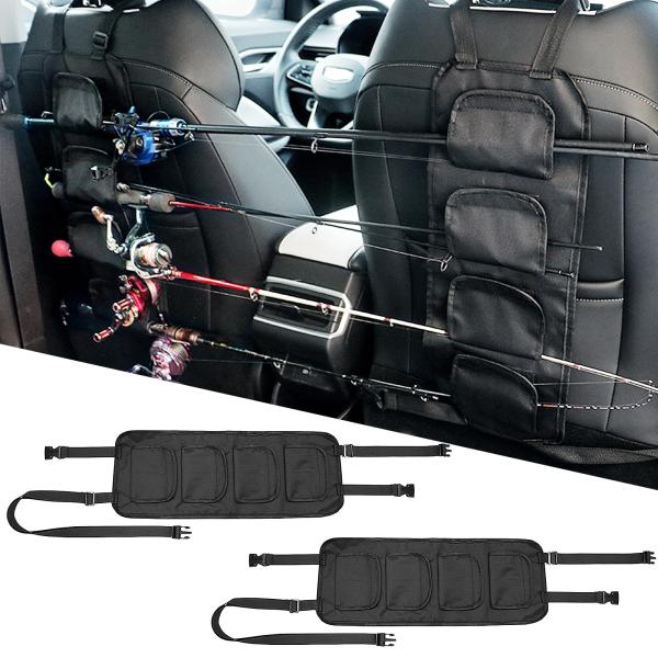 Ysemco 車用シート釣り竿収納ポケット 車載用 釣り竿車収納 釣り道具収納 マジック式車内固定 ...