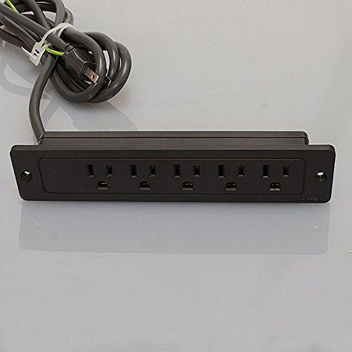 ノア 家具用コンセント（什器用） アース付5ヶ口コンセント 黒 VCTFコード1.9m デスク埋め込...