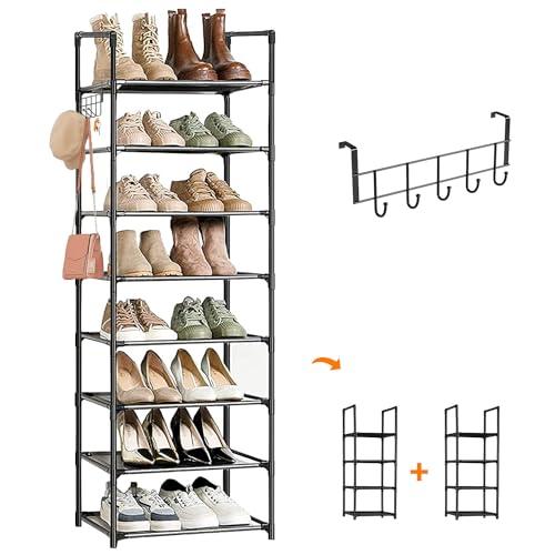 シューズラック 8段 靴収納 14-16足 シューズラックスリム 靴棚 下駄箱 省スペース シューズ...