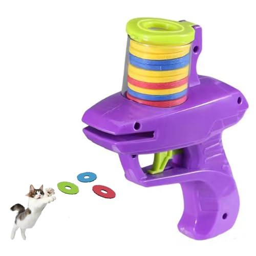 YBGGJO 猫おもちゃ ランチャー フライングディスク 30個 軽量 猫遊び用 運動不足対策 スト...