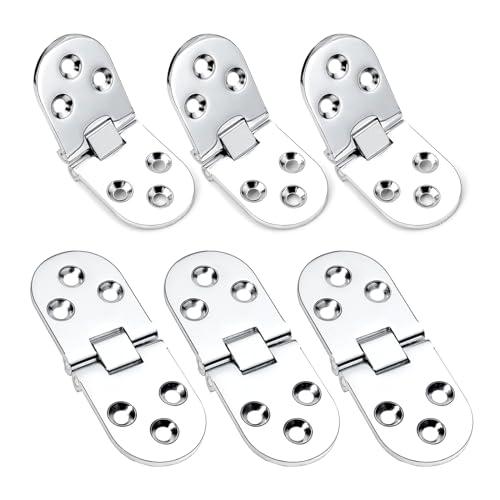 蝶番 テーブルヒンジ ドアヒンジ 6個入り折りたたみヒンジ 180度 黒/銀色 耐摩耗性 耐腐食性 ...